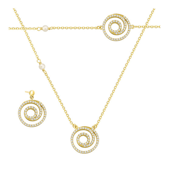 Necklace - Bracelet - Earrings In Yellow Gold