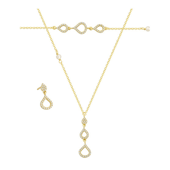 Necklace - Bracelet - Earrings In Yellow Gold