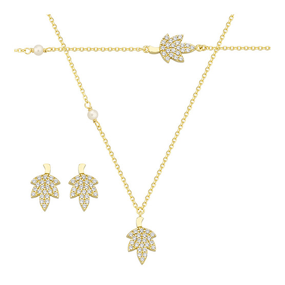 Necklace - Bracelet - Earrings In Yellow Gold