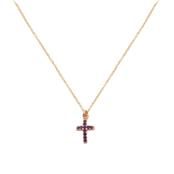 Necklace In Rose Gold With The Cross Element