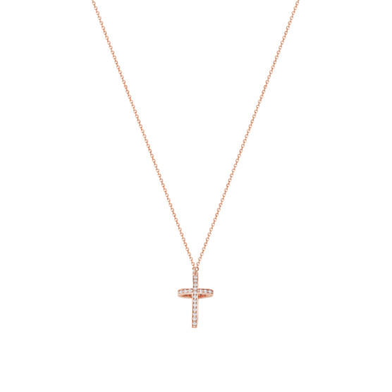 Necklace In Rose Gold With The Cross Element